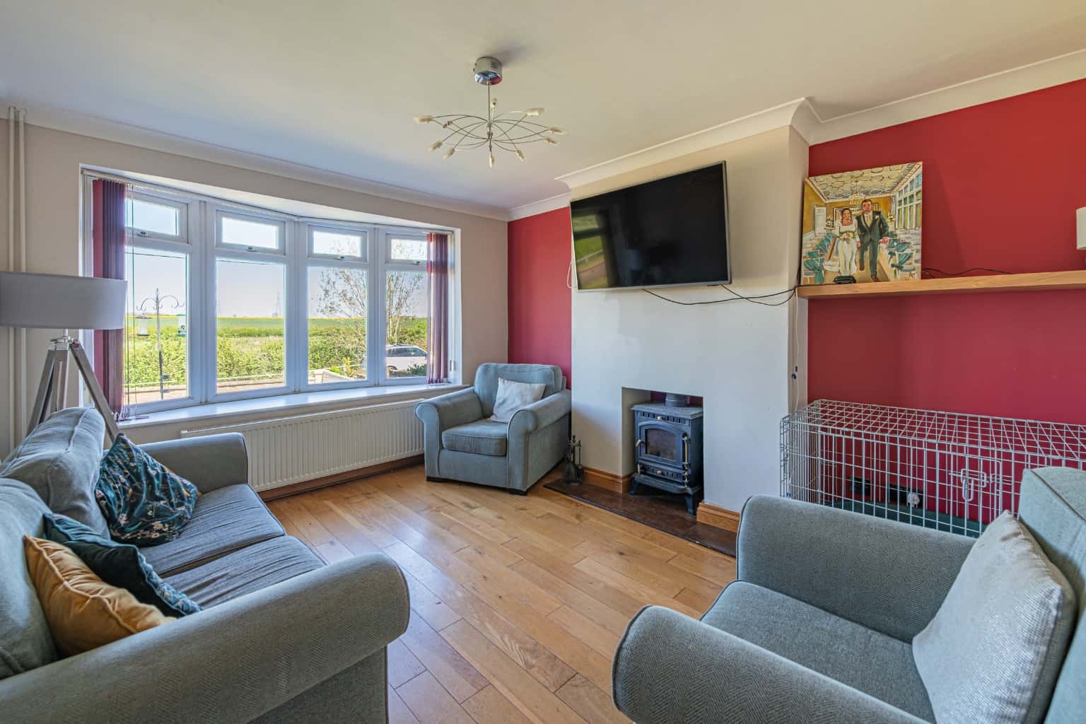 Three bedroom semi-detached home occupying a large plot with double garage. Property image 3